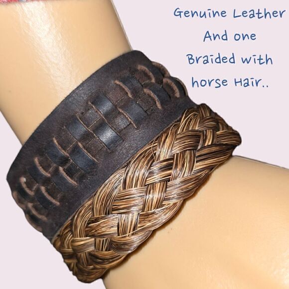 Genuine Leather Bracelets Two (B9) - Picture 1 of 5